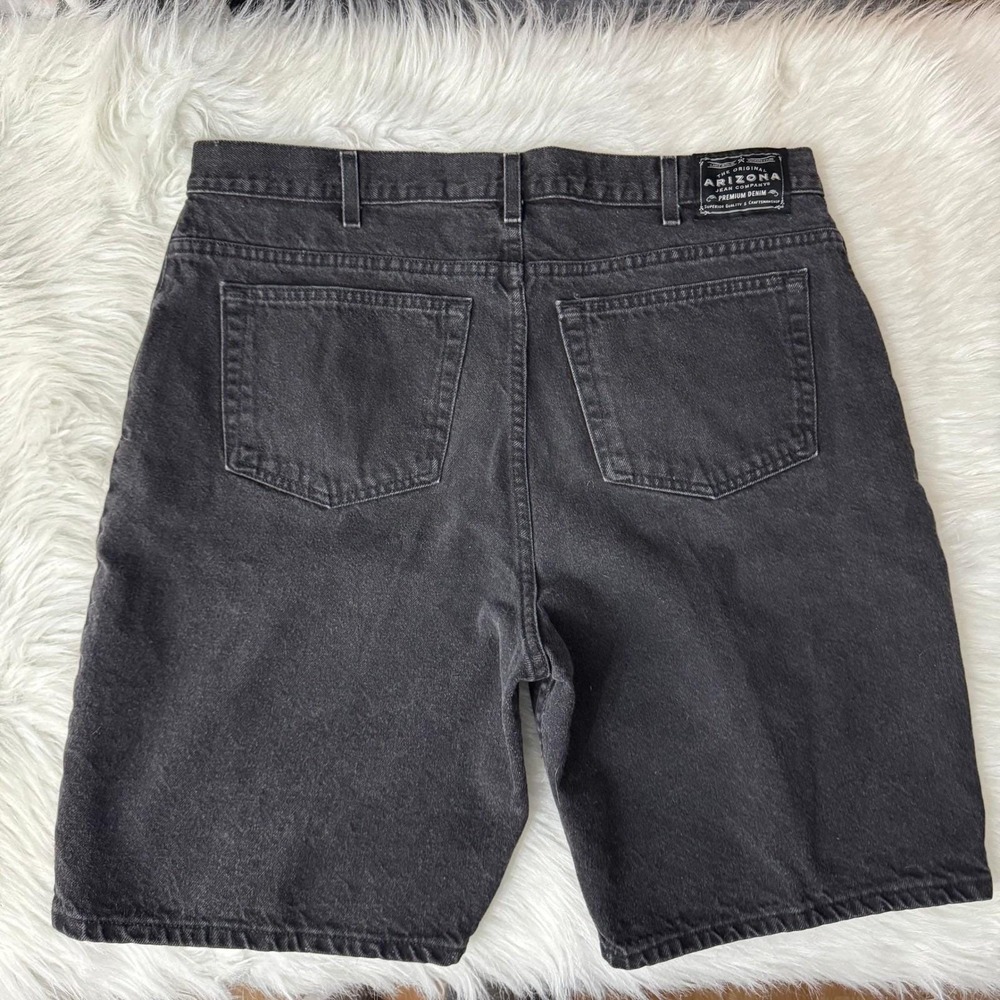 Vintage Arizona Jean Company Mens Relaxed Fit Black Denim Jean Shorts Size 40